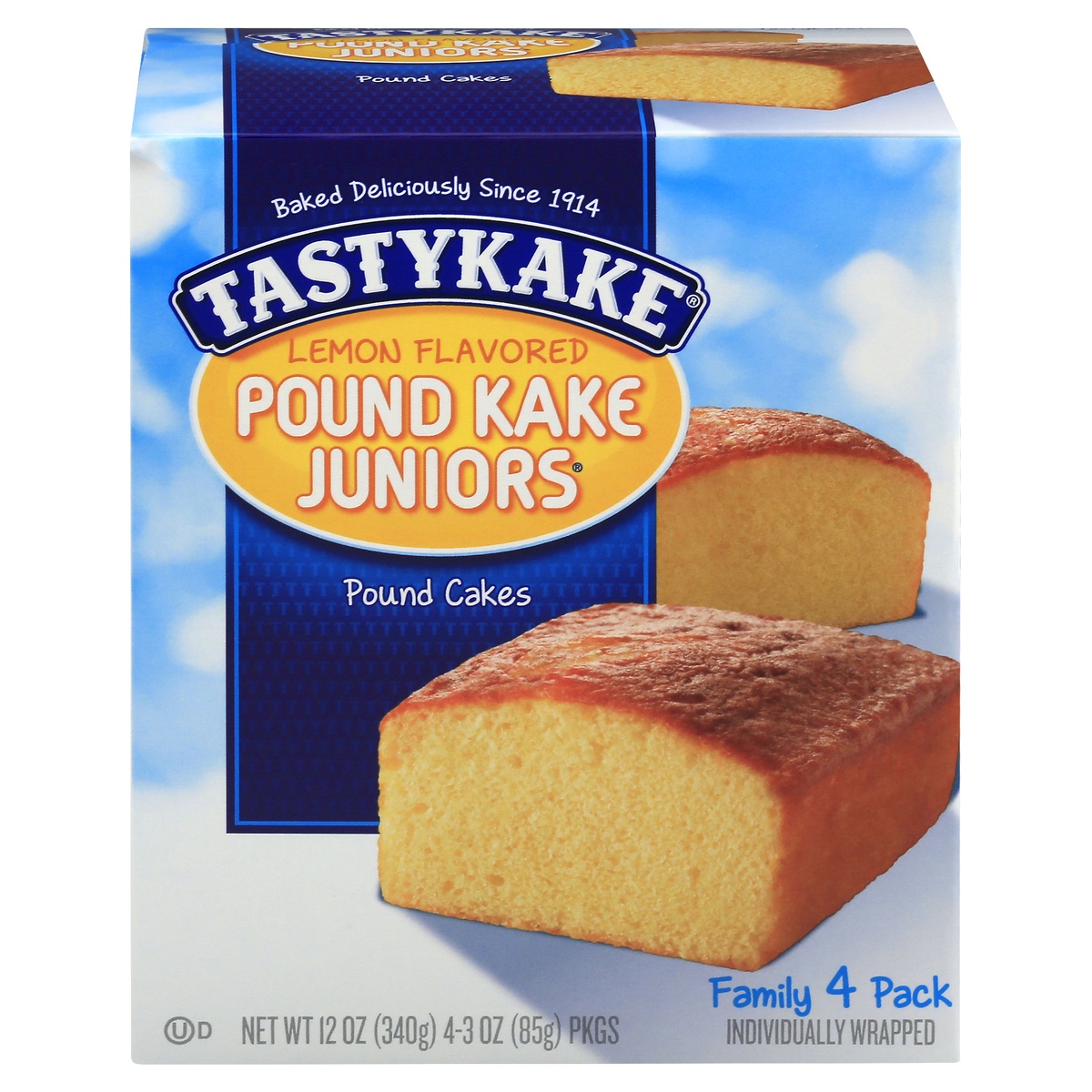 slide 1 of 1, Tastykake Pound Cake Junior Lemon Flavor, 4 ct; 3 oz