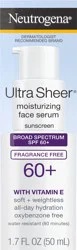 Neutrogena Ultra Sheer Moisturizing Face Serum with Vitamin E & SPF 60+, All Day Facial Sunscreen Serum with Broad Spectrum UVA/UVB Protection, Fragrance-Free, Oxybenzone-Free, 1.7 oz