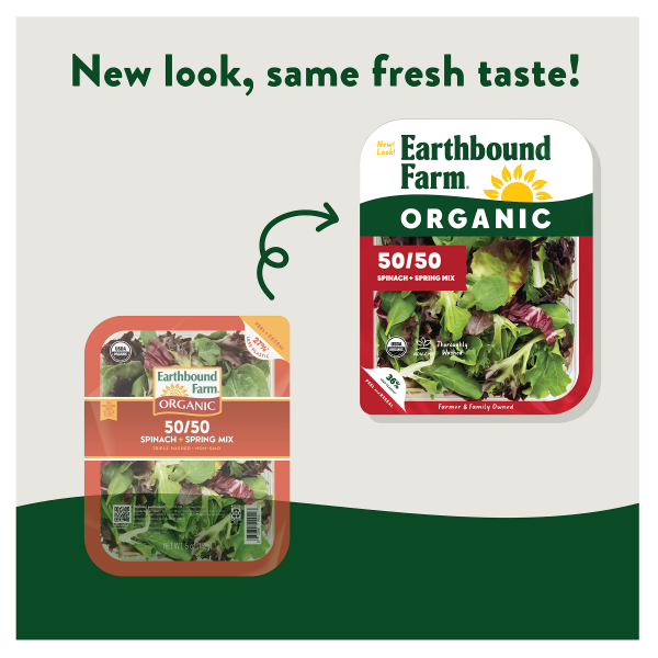 slide 17 of 21, Earthbound Farm Organic 50/50, Spinach & Spring Mix, 5 oz, 5 oz