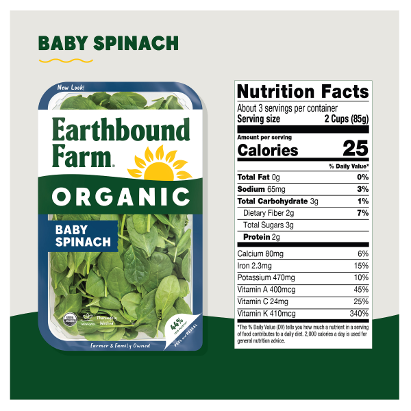 slide 12 of 21, Earthbound Farm Organic Baby Spinach, 10 oz, 10 oz