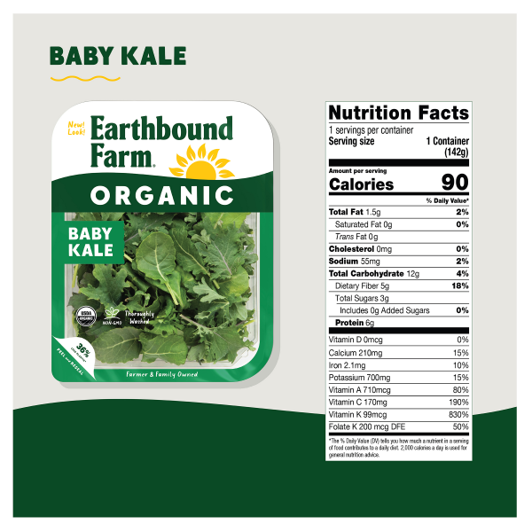 slide 14 of 21, Earthbound Farm Organic Baby Kale, 5 oz, 5 oz