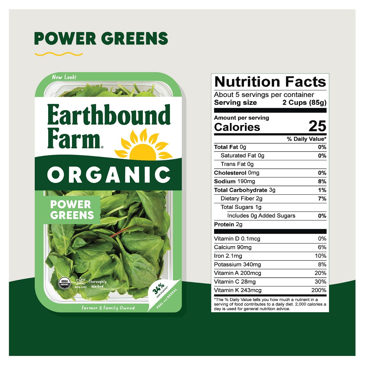 slide 13 of 21, Earthbound Farm Organic Power Greens, 16 oz