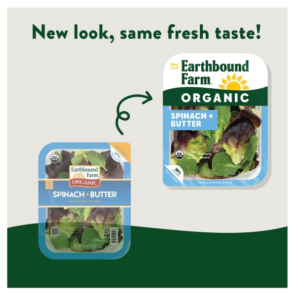 slide 8 of 21, Earthbound Farm Organic Baby Spinach & Butter Lettuce, 5 oz