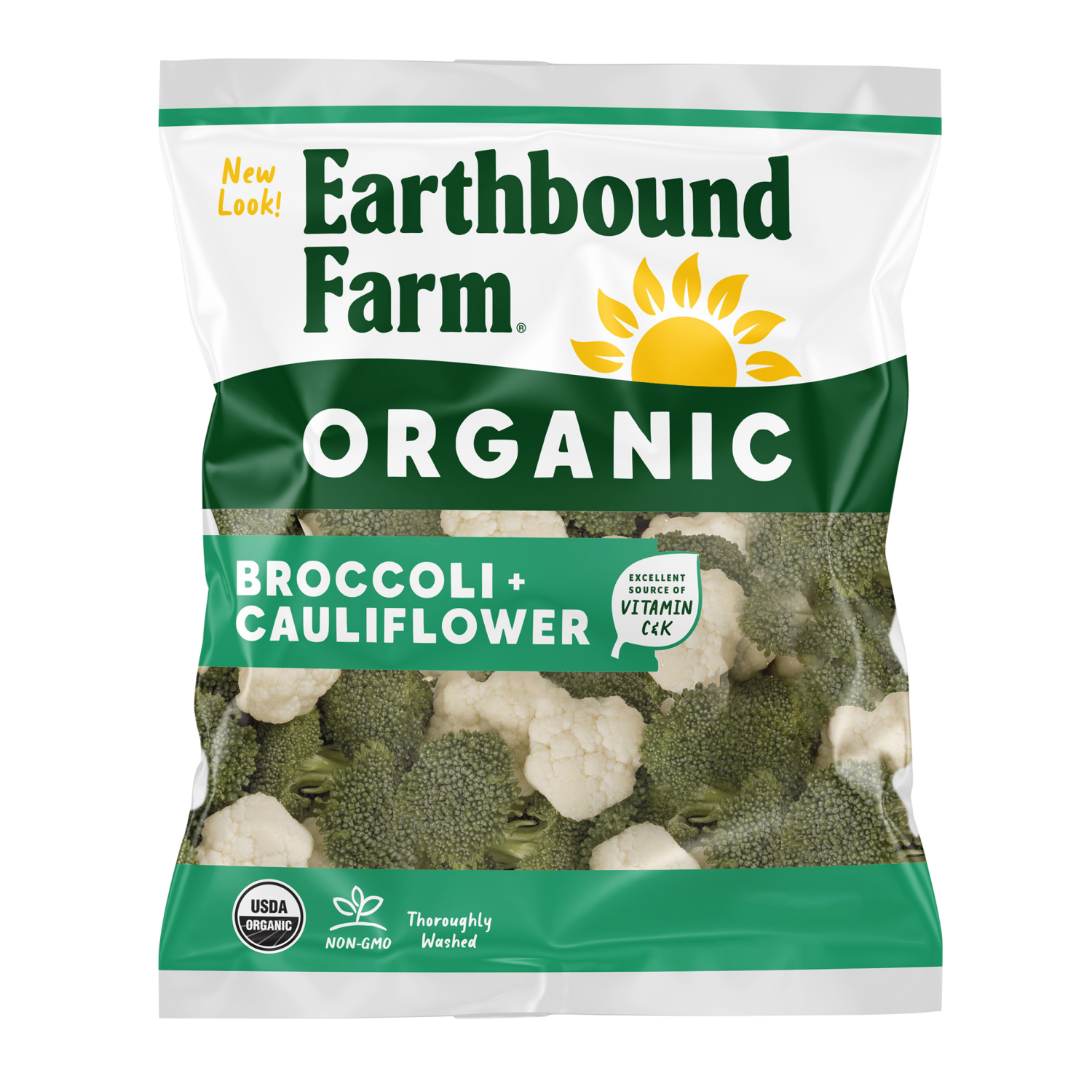 slide 1 of 4, Earthbound Farm Organic Broccoli + Cauliflower Florets, 9 oz