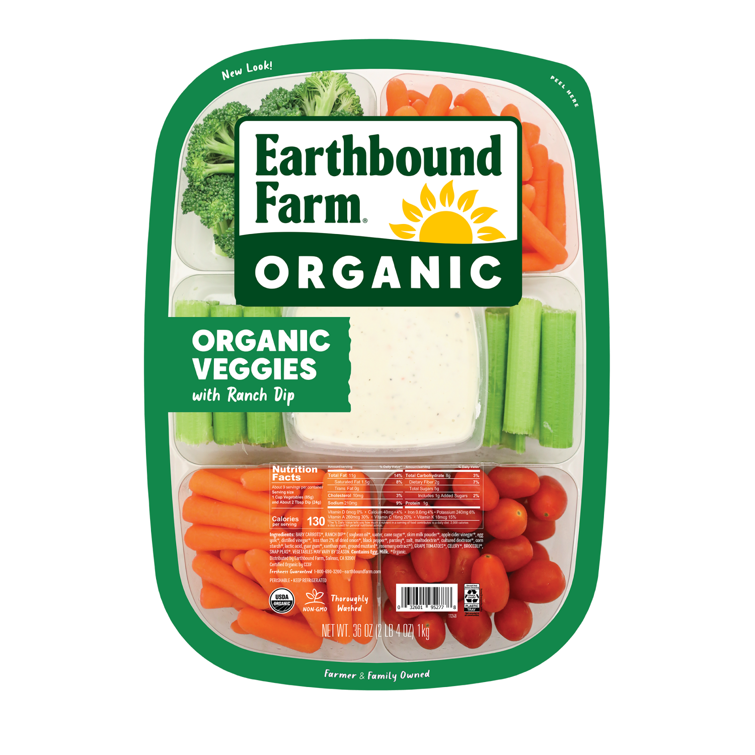 slide 1 of 1, Earthbound Farm Organic Vegetable Tray 36oz, 36 oz
