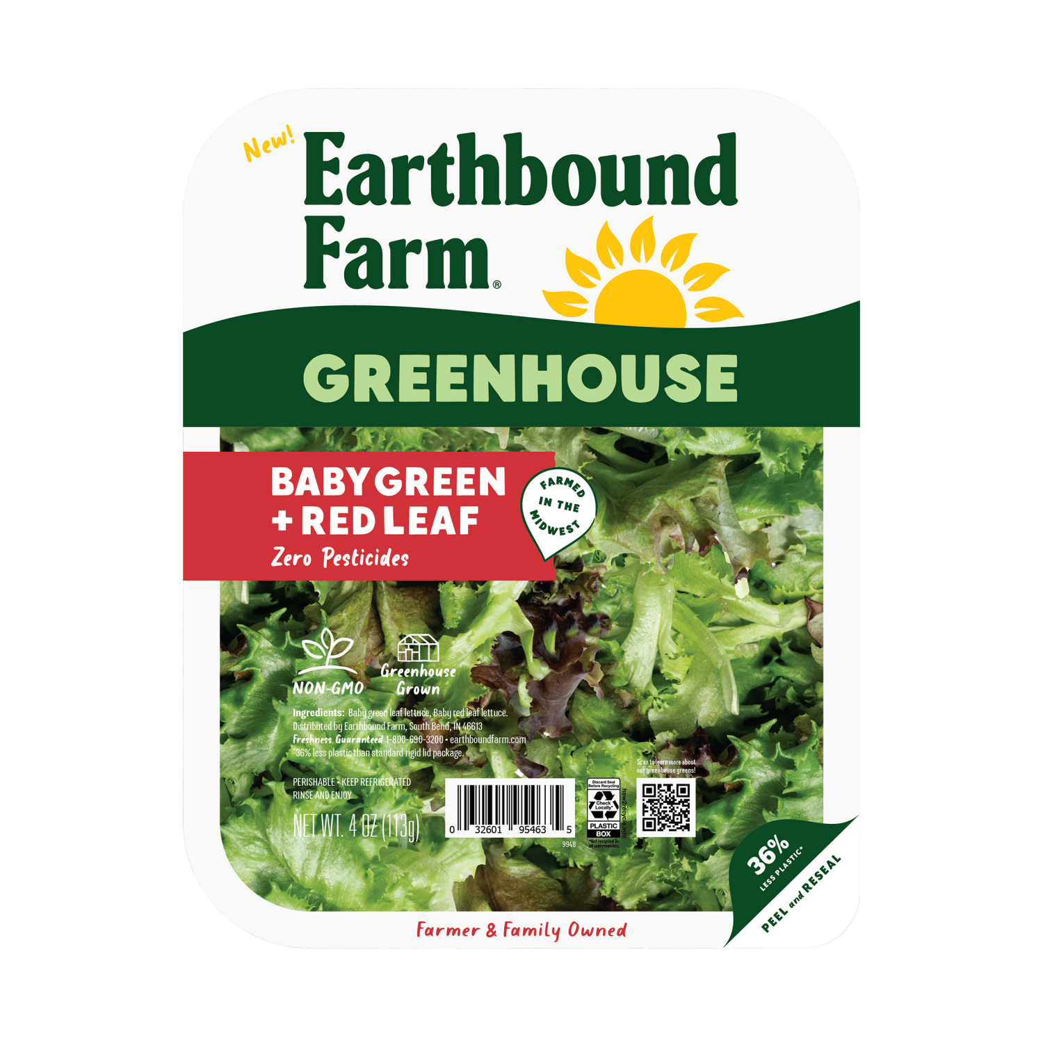 slide 1 of 2, Earthbound Farm Greenhouse Baby Green & Red Leaf Lettuce, 4 oz, 4 oz