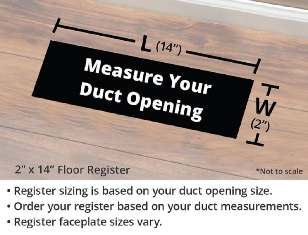 slide 2 of 3, Accord Ventilation 2-in x 14-in 2-way Steel Brown Floor Register, 1 ct