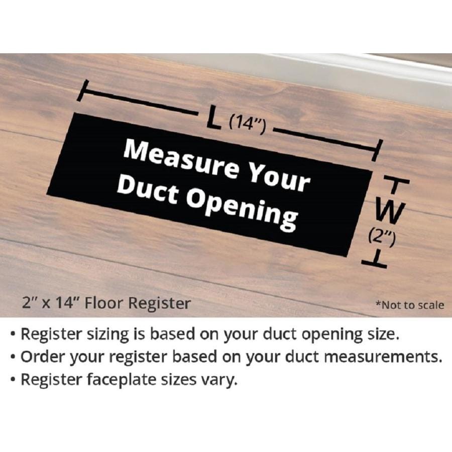 slide 3 of 3, Accord Ventilation 2-in x 14-in 2-way Steel Brown Floor Register, 1 ct