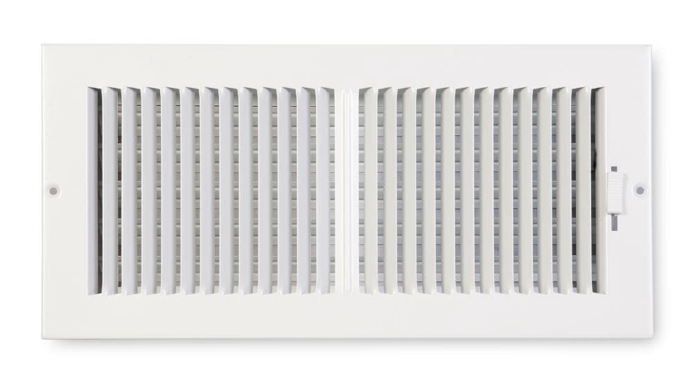slide 1 of 2, Accord 14-in x 4-in 2-way Steel White Sidewall/Ceiling Register, 1 ct