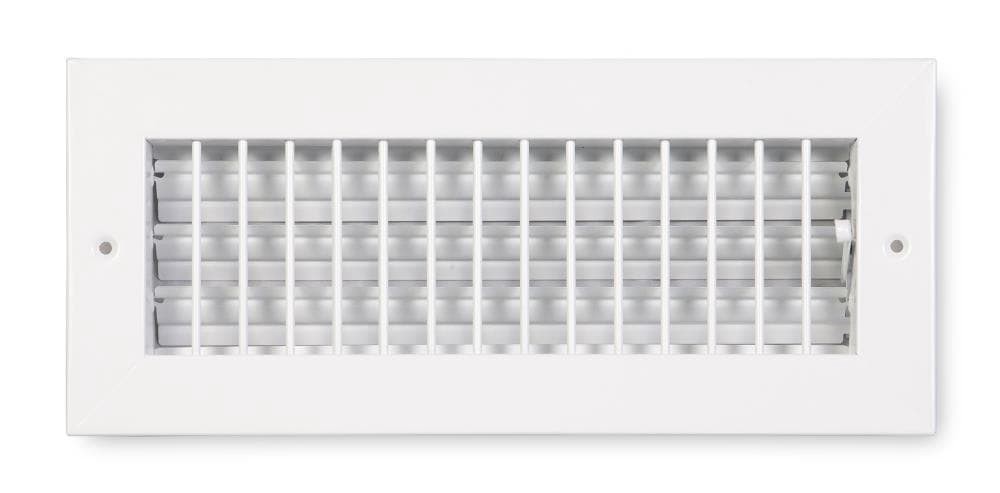 slide 1 of 1, Accord Ventilation 10-in x 4-in Adjustable Steel White Sidewall/Ceiling Register, 1 ct