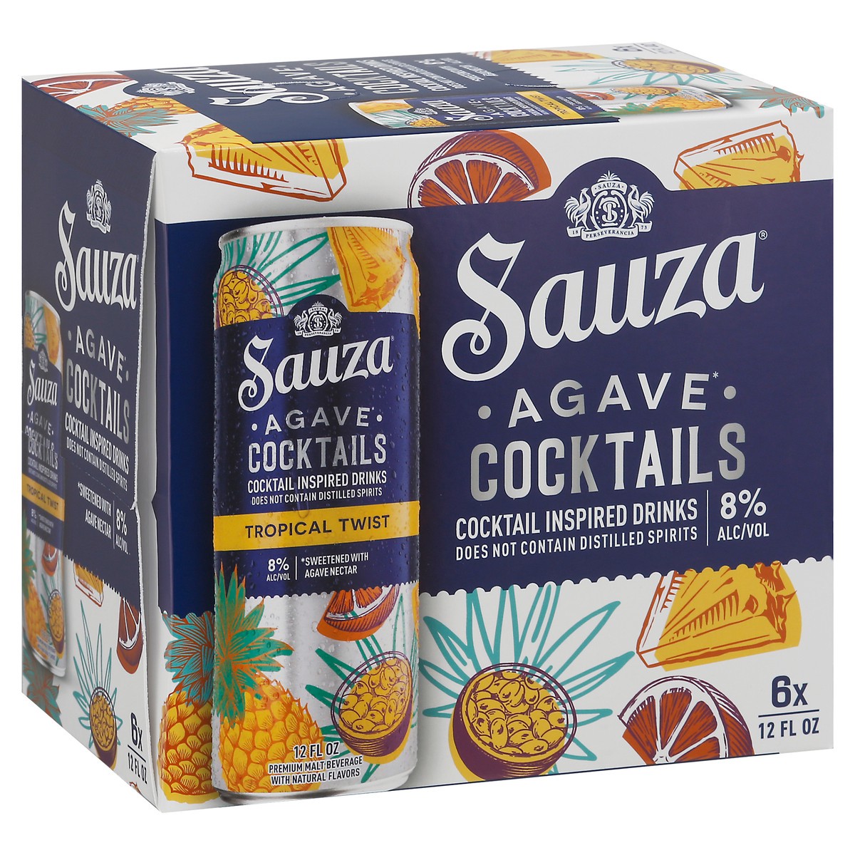 slide 2 of 9, Sauza Agave Cocktails Tropical Twist 8% ABV (12 fl. oz. Can, 6pk.), 72 oz