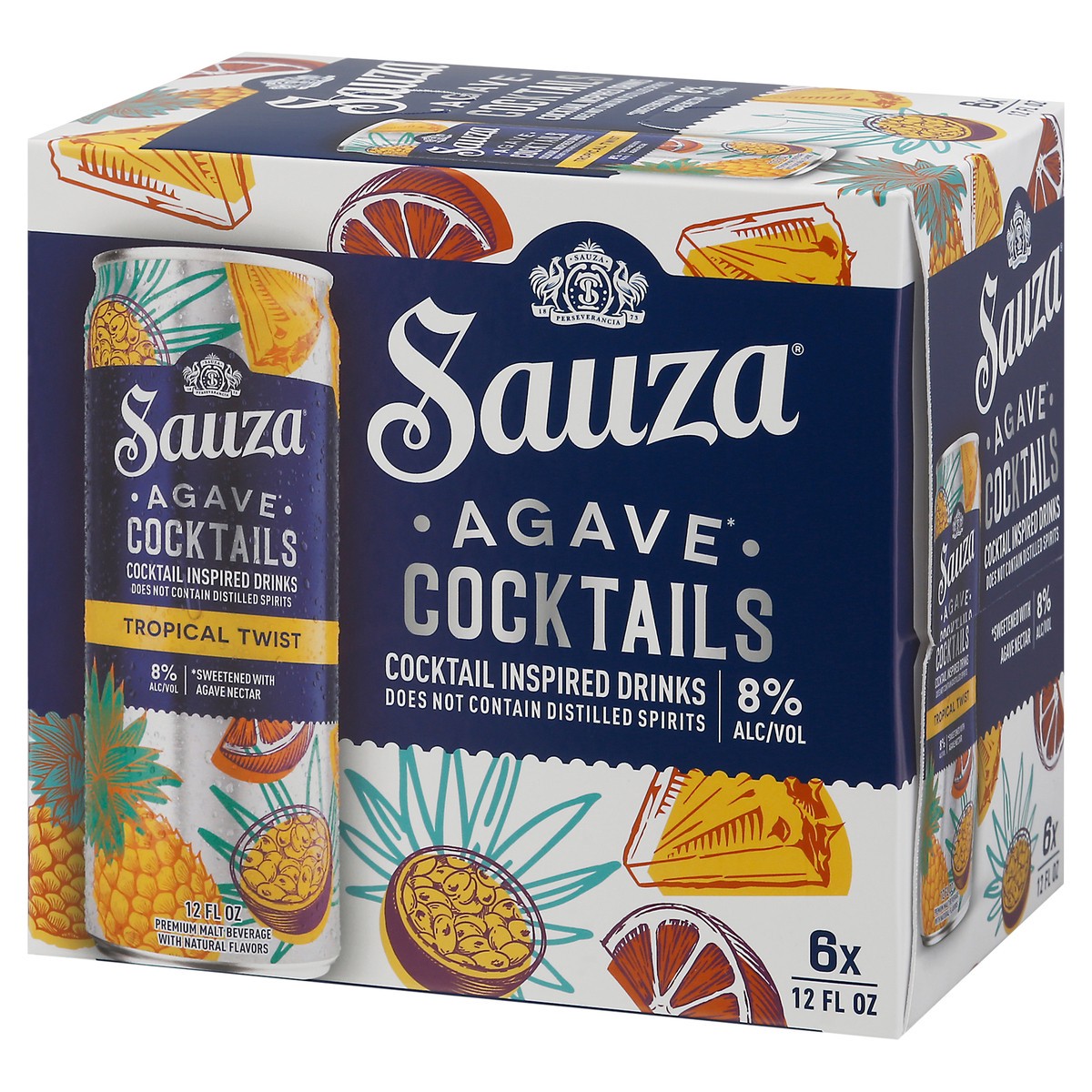 slide 5 of 9, Sauza Agave Cocktails Tropical Twist 8% ABV (12 fl. oz. Can, 6pk.), 72 oz