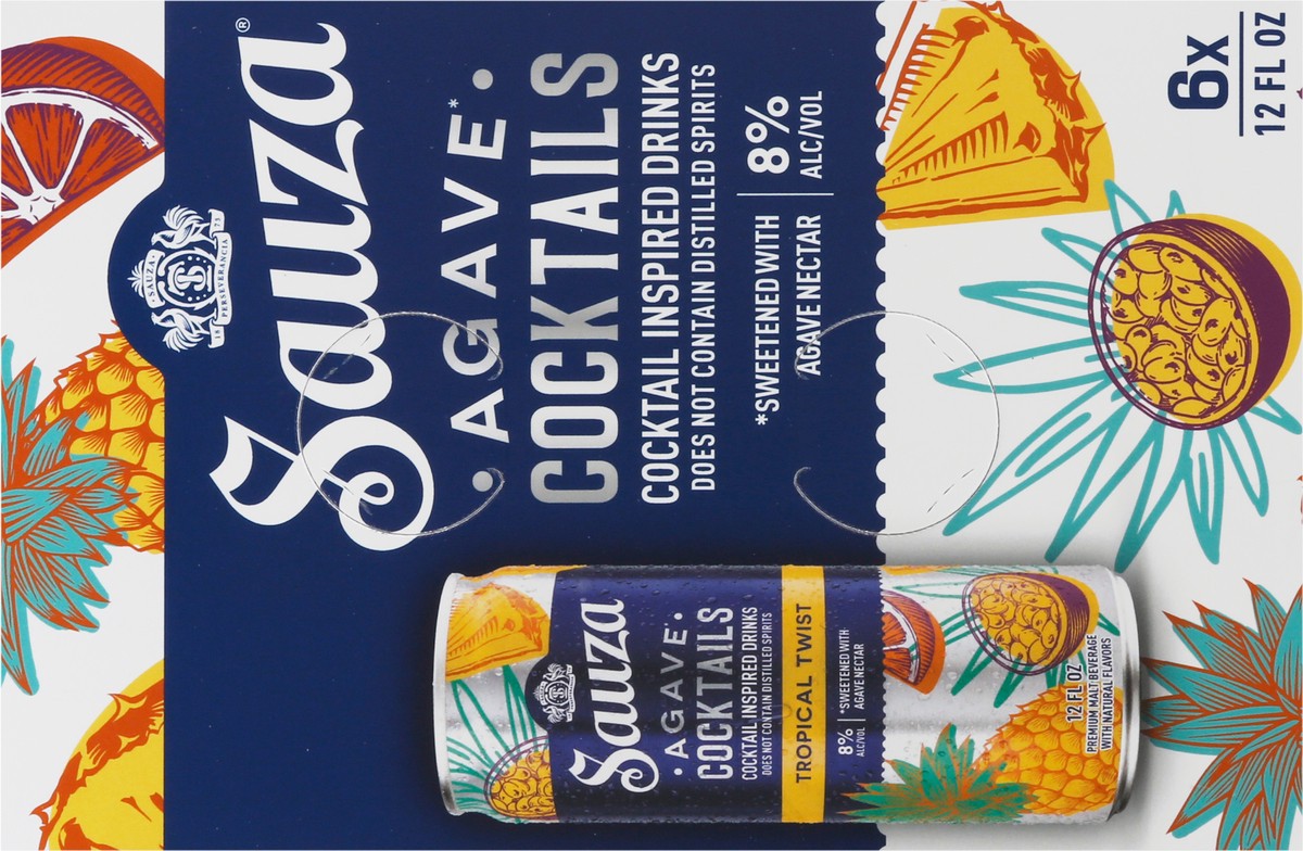 slide 6 of 9, Sauza Agave Cocktails Tropical Twist 8% ABV (12 fl. oz. Can, 6pk.), 72 oz