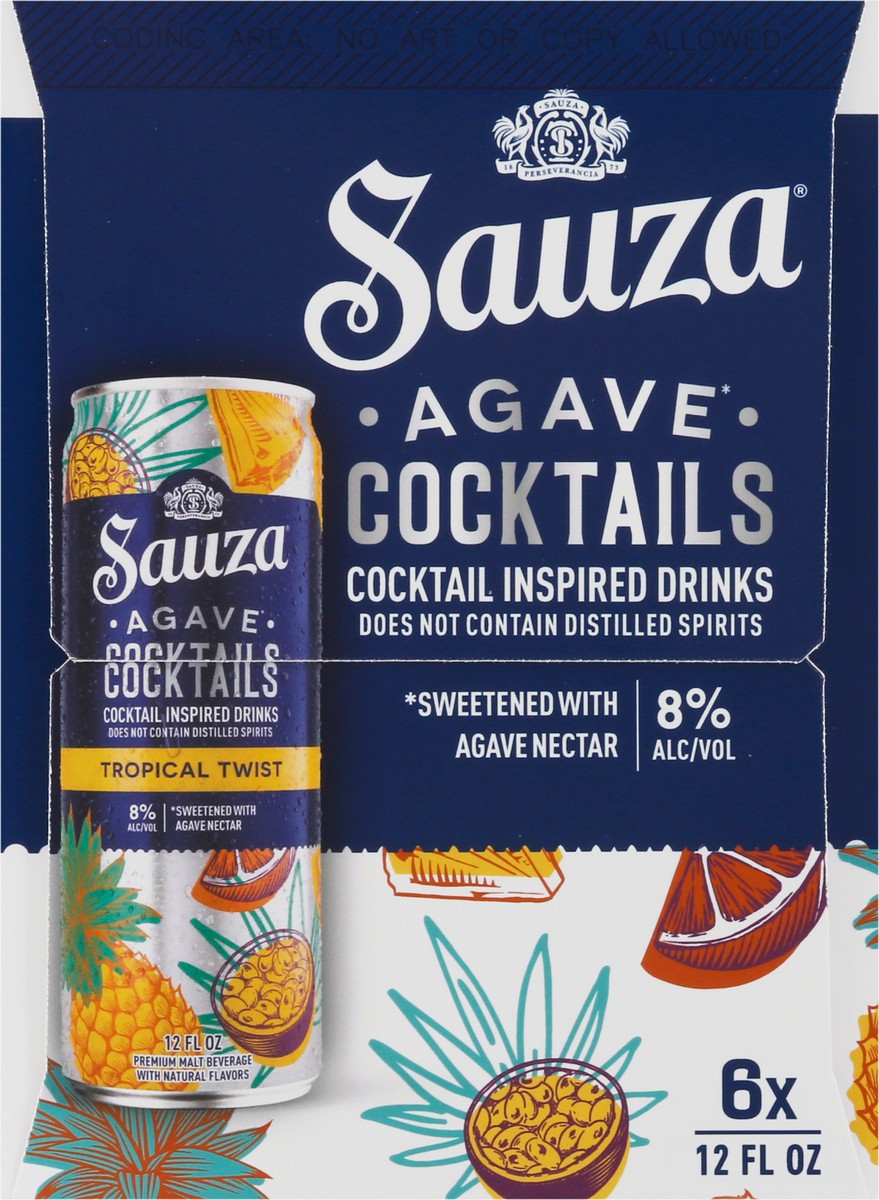 slide 7 of 9, Sauza Agave Cocktails Tropical Twist 8% ABV (12 fl. oz. Can, 6pk.), 72 oz