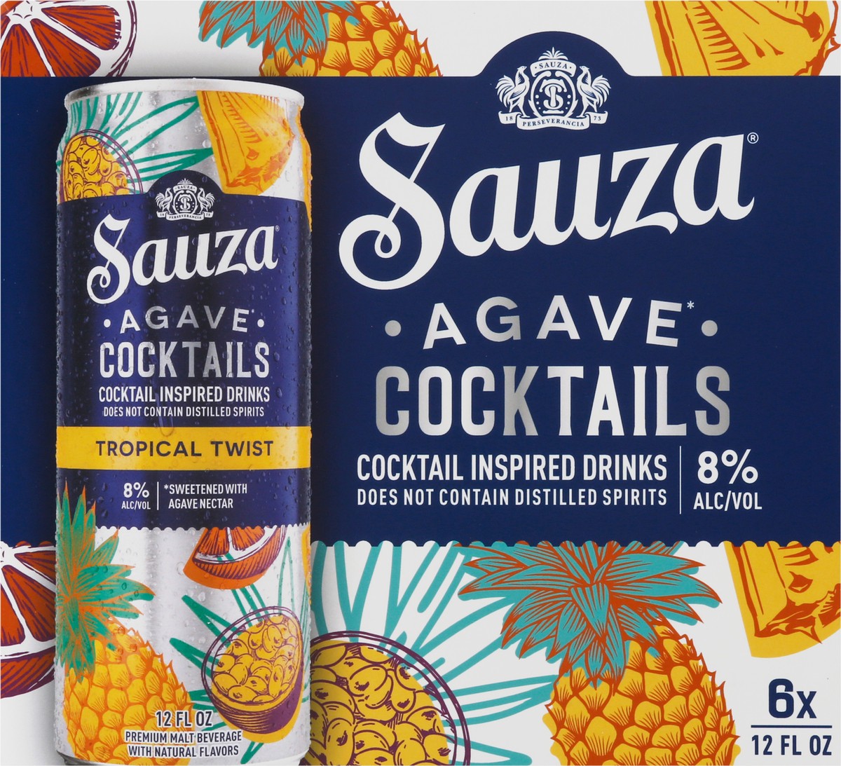 slide 8 of 9, Sauza Agave Cocktails Tropical Twist 8% ABV (12 fl. oz. Can, 6pk.), 72 oz