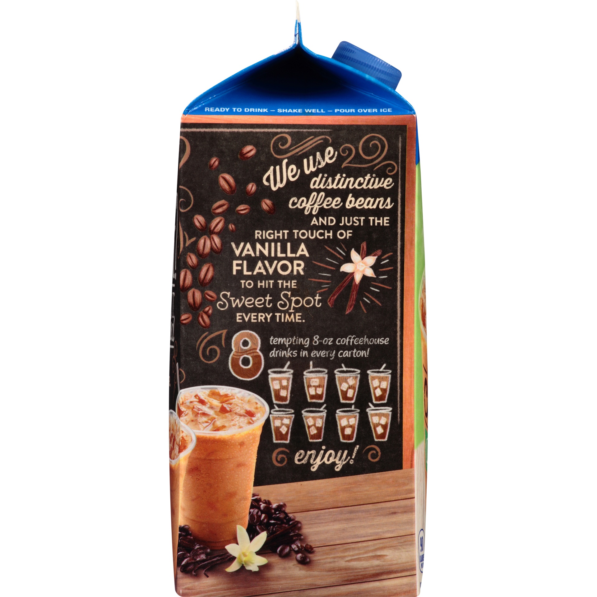 slide 8 of 8, International Delight Iced Coffee, Sweet & Creamy Light, Vanilla - 1/2 gal, 1/2 gal