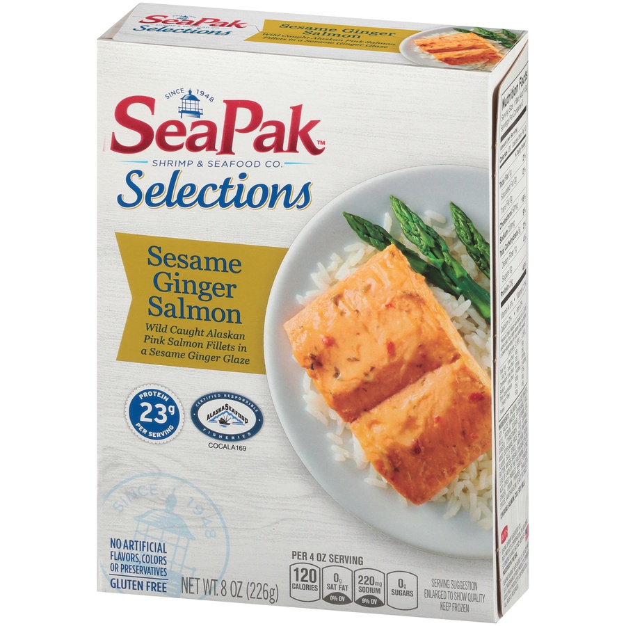 slide 3 of 8, SeaPak Selections Sesame Ginger Salmon, 8 oz