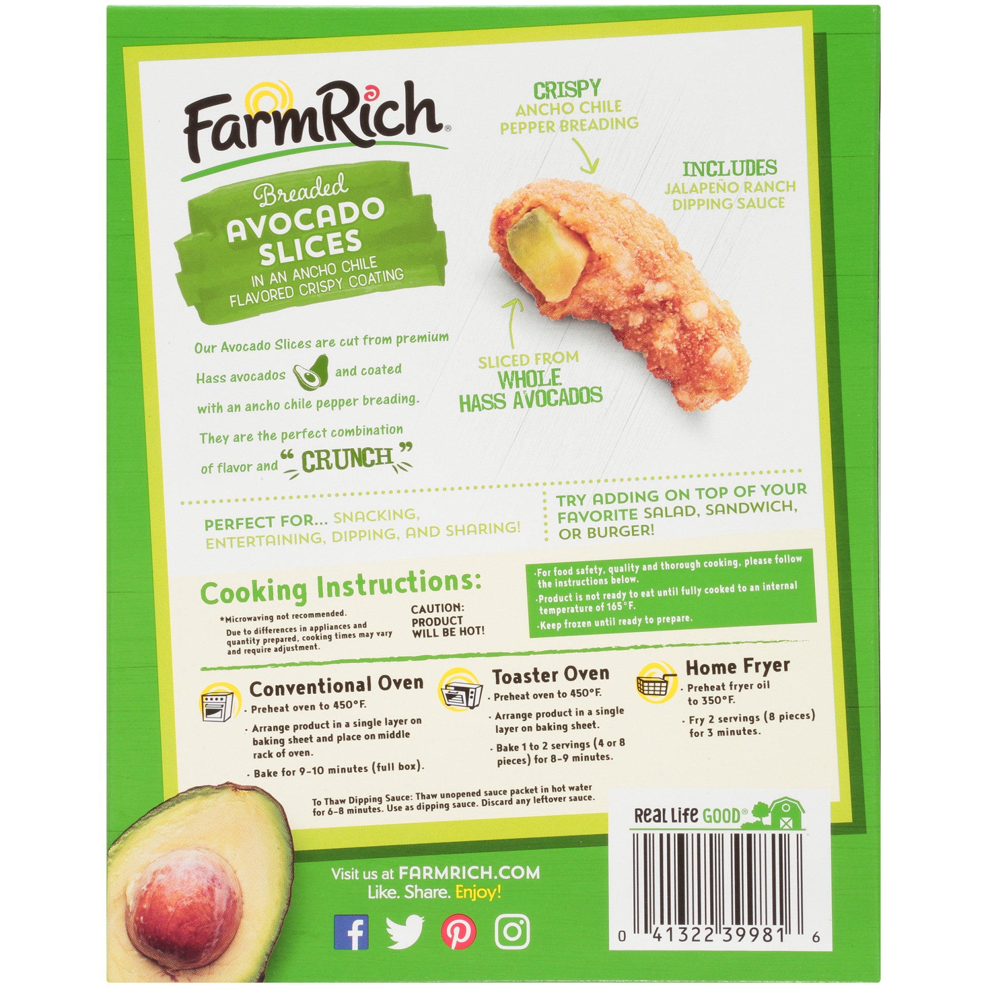 slide 6 of 8, Farm Rich Avocado Slices With Dipping Sauce, 16 oz