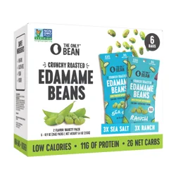 THE ONLY BEAN Crunchy Roasted Eedamame Sea Salt Ranch- 6 X 0.90oz