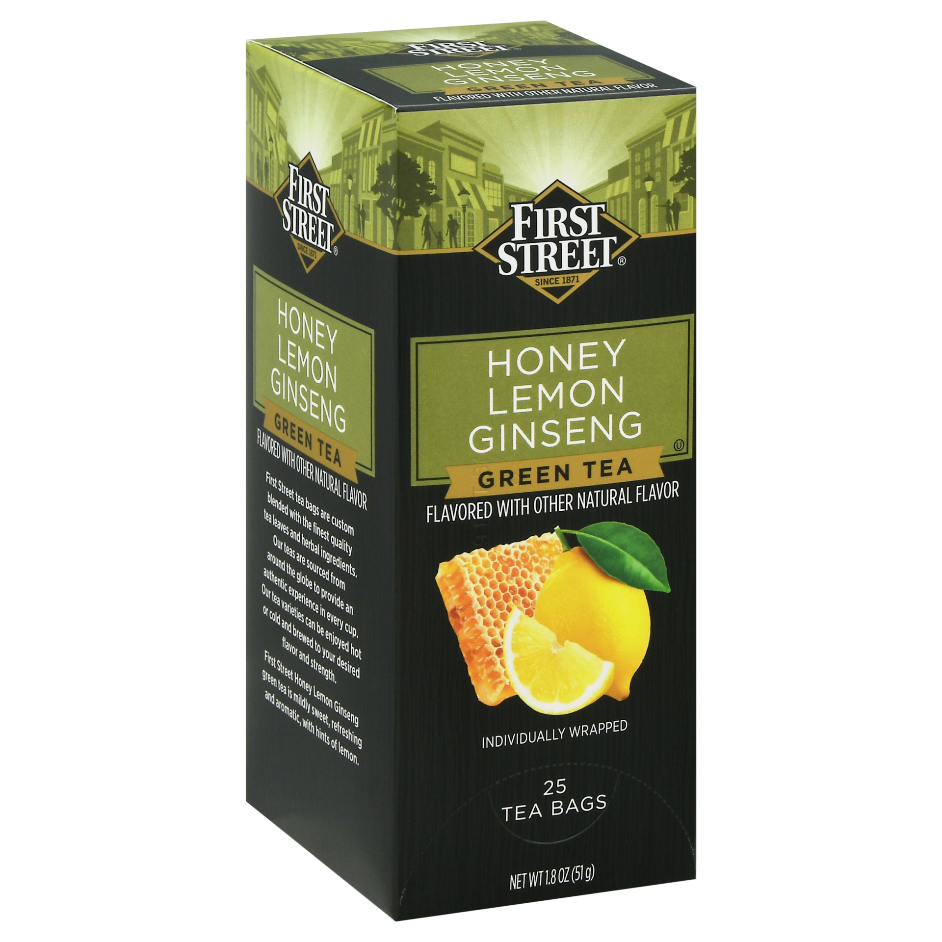 slide 1 of 1, First Street Fs/Ambiance Green Honey Ginseng Tea - 25 ct, 25 ct