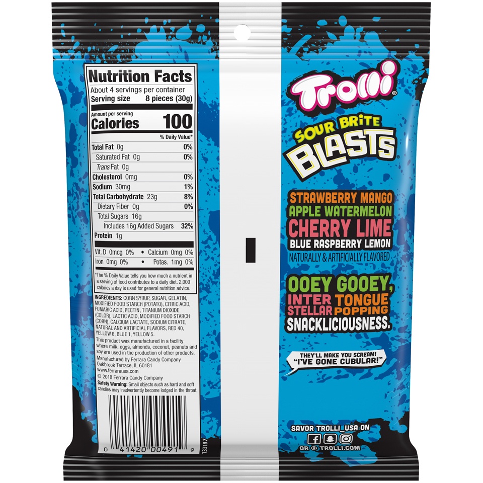 slide 2 of 2, Trolli Sour Brite Blasts, 4.25 oz