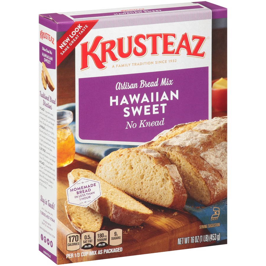 slide 2 of 8, Krusteaz Hawaiian Sweet Bread Mix, 16 oz