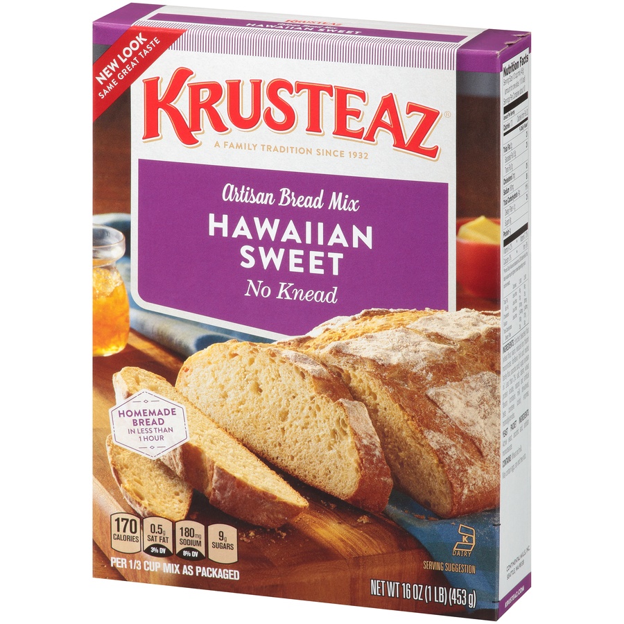 slide 3 of 8, Krusteaz Hawaiian Sweet Bread Mix, 16 oz