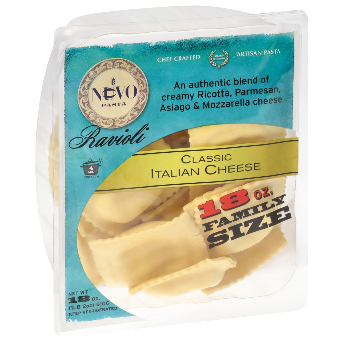 slide 10 of 13, Nuovo Classic Italian Cheese Ravioli Family Size 18 oz, 18 oz