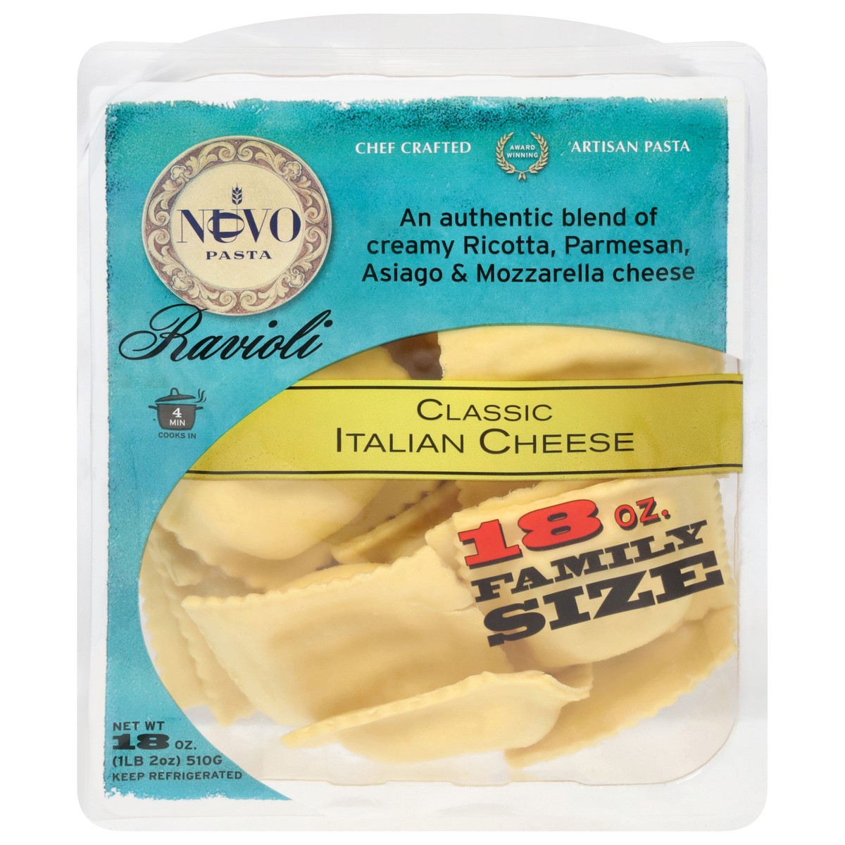 slide 1 of 13, Nuovo Classic Italian Cheese Ravioli Family Size 18 oz, 18 oz