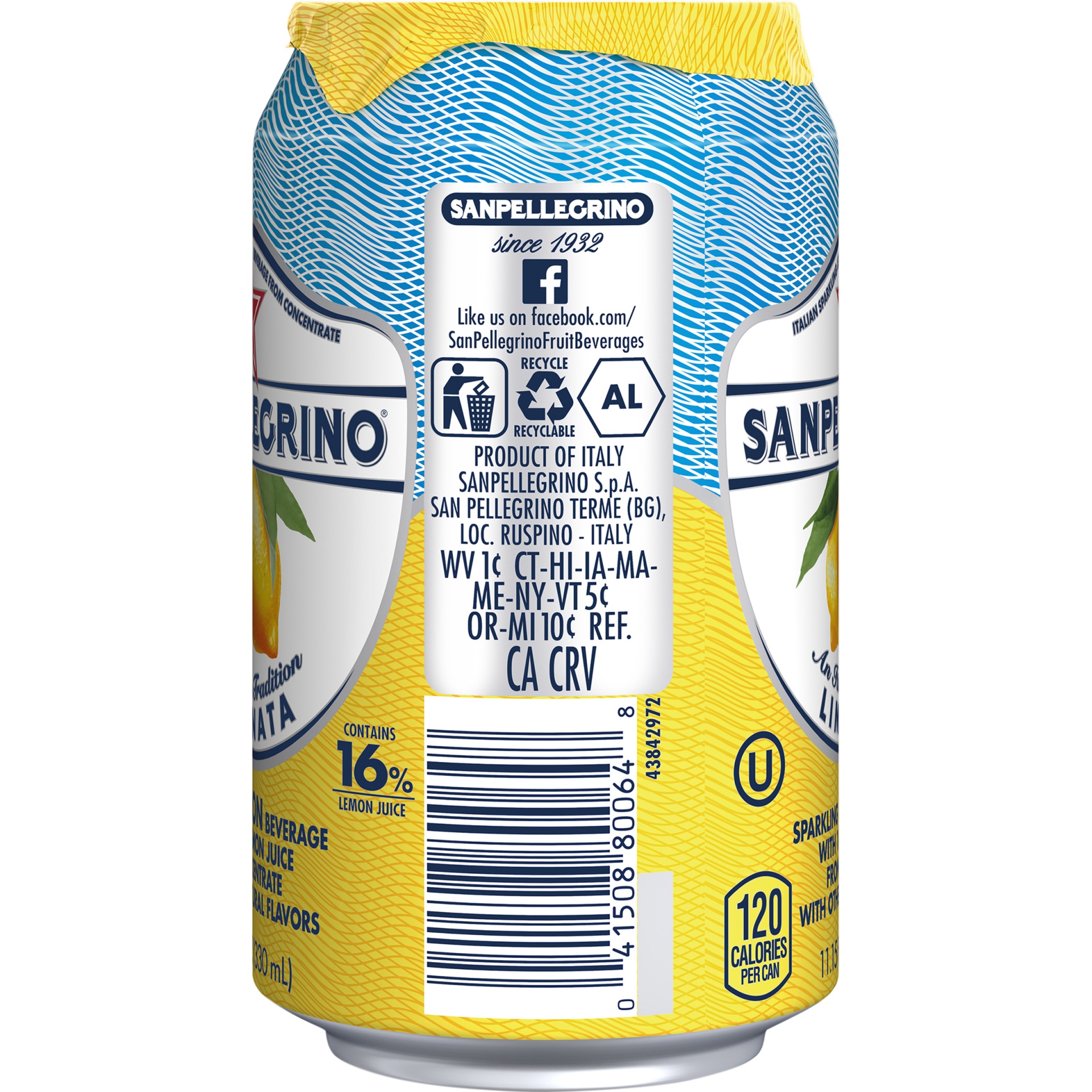 slide 5 of 6, SANPELLEGRINO Lemon Italian Sparkling Drinks, 11.15 fl oz. Can, 11.15 oz