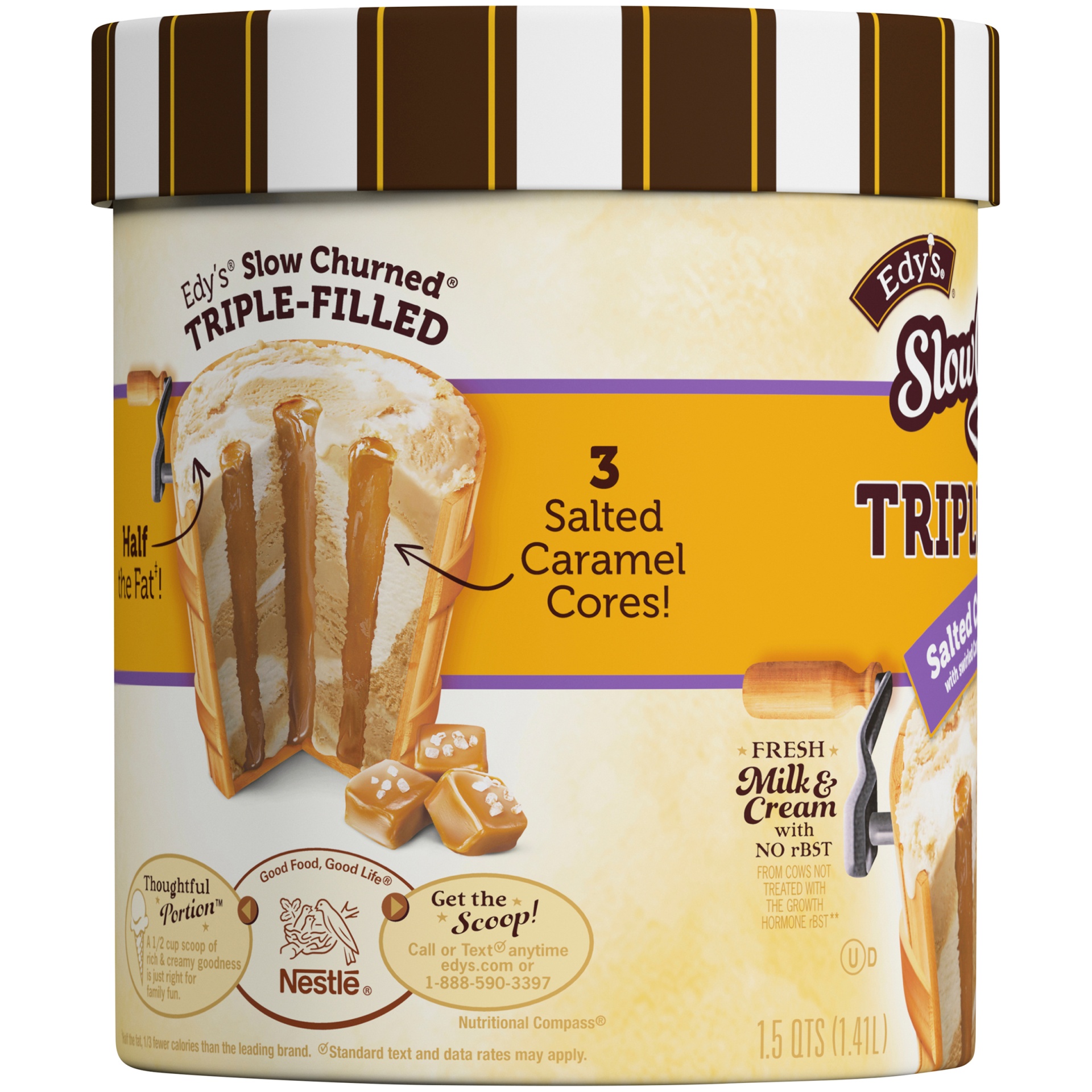 slide 5 of 8, Dreyer's Slow Churned Salted Caramel Cores Ice Cream, 48 oz