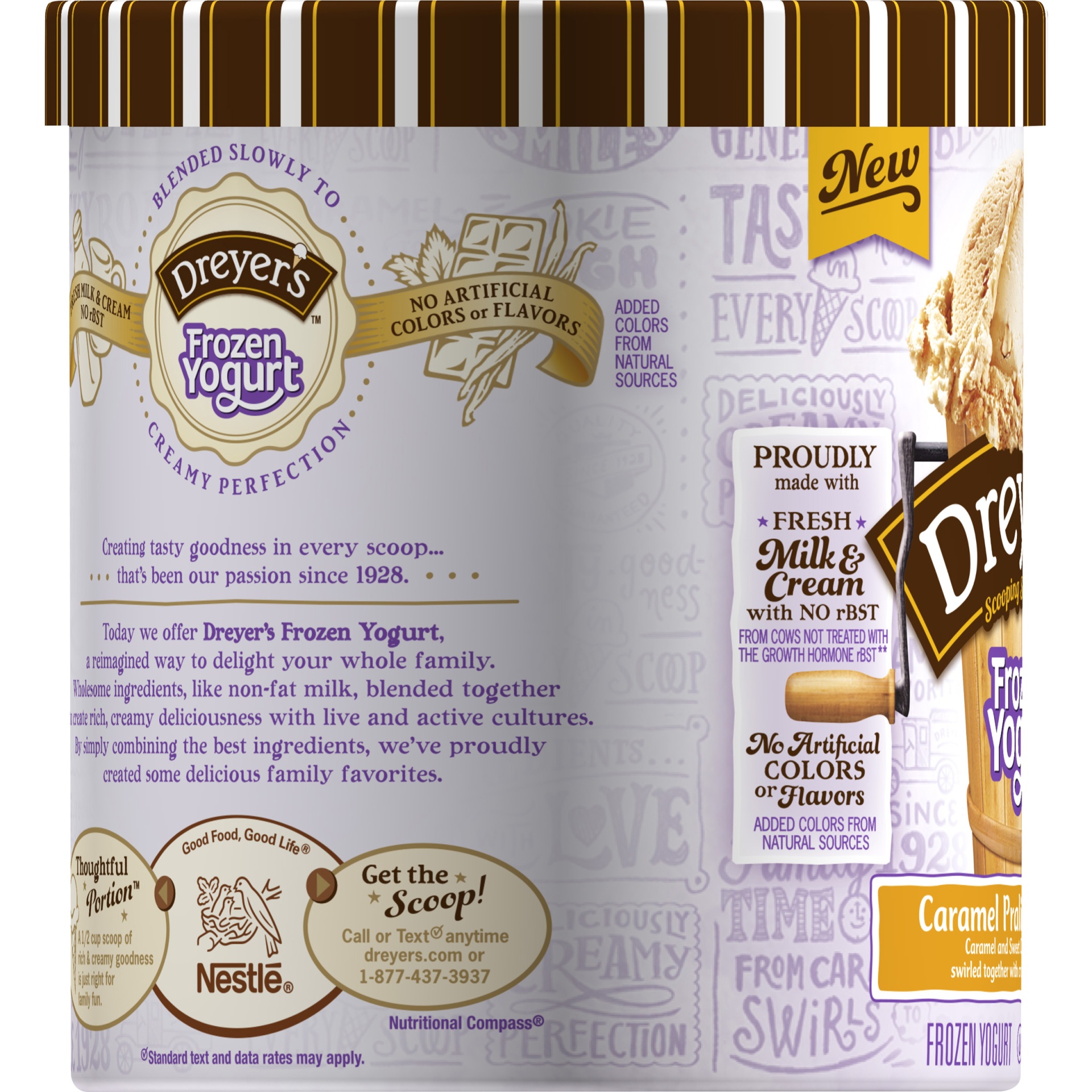 slide 2 of 6, Edy's/Dreyer's Caramel Praline Perfection Frozen Yogurt, 48 fl oz