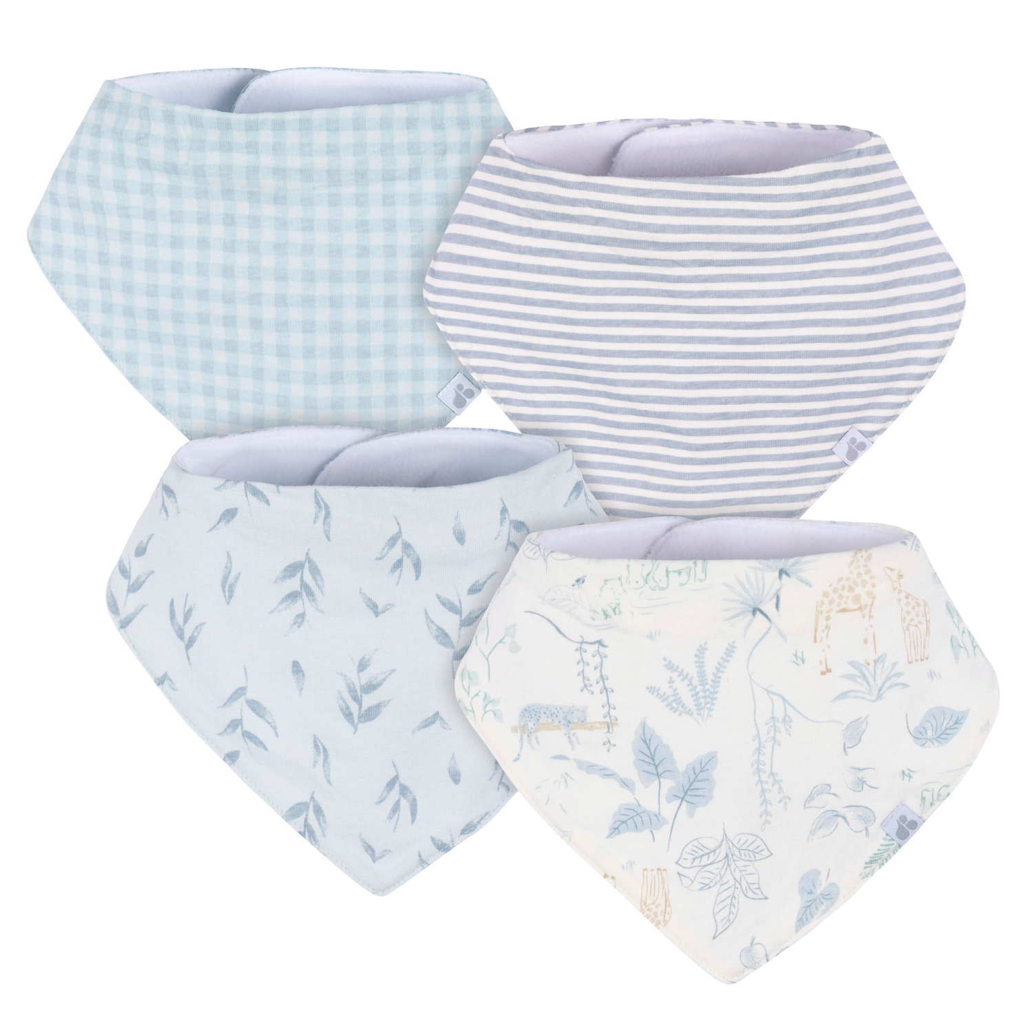 slide 1 of 1, Just Born ® Baby Boy 4 Pack Bandana Bibs, 4 ct