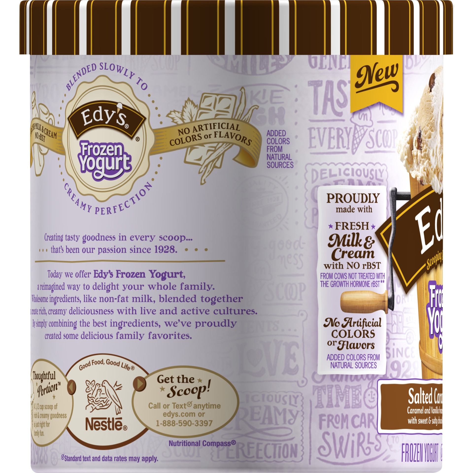 slide 2 of 6, Edy's/Dreyer's Salted Caramel Pretzel Frozen Yogurt, 48 fl oz