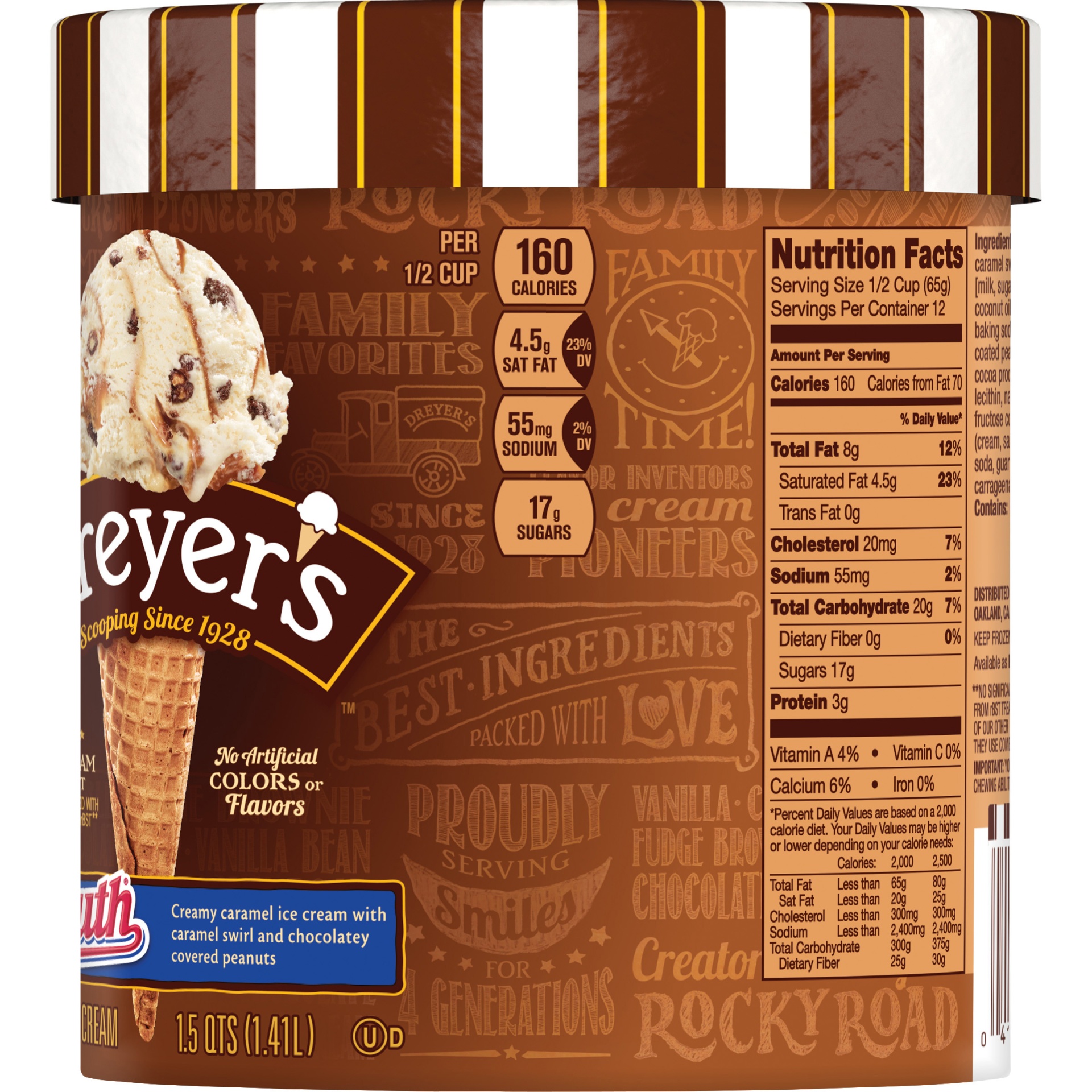 slide 3 of 6, Edy's/Dreyer's Baby Ruth Ice Cream, 1.5 qt