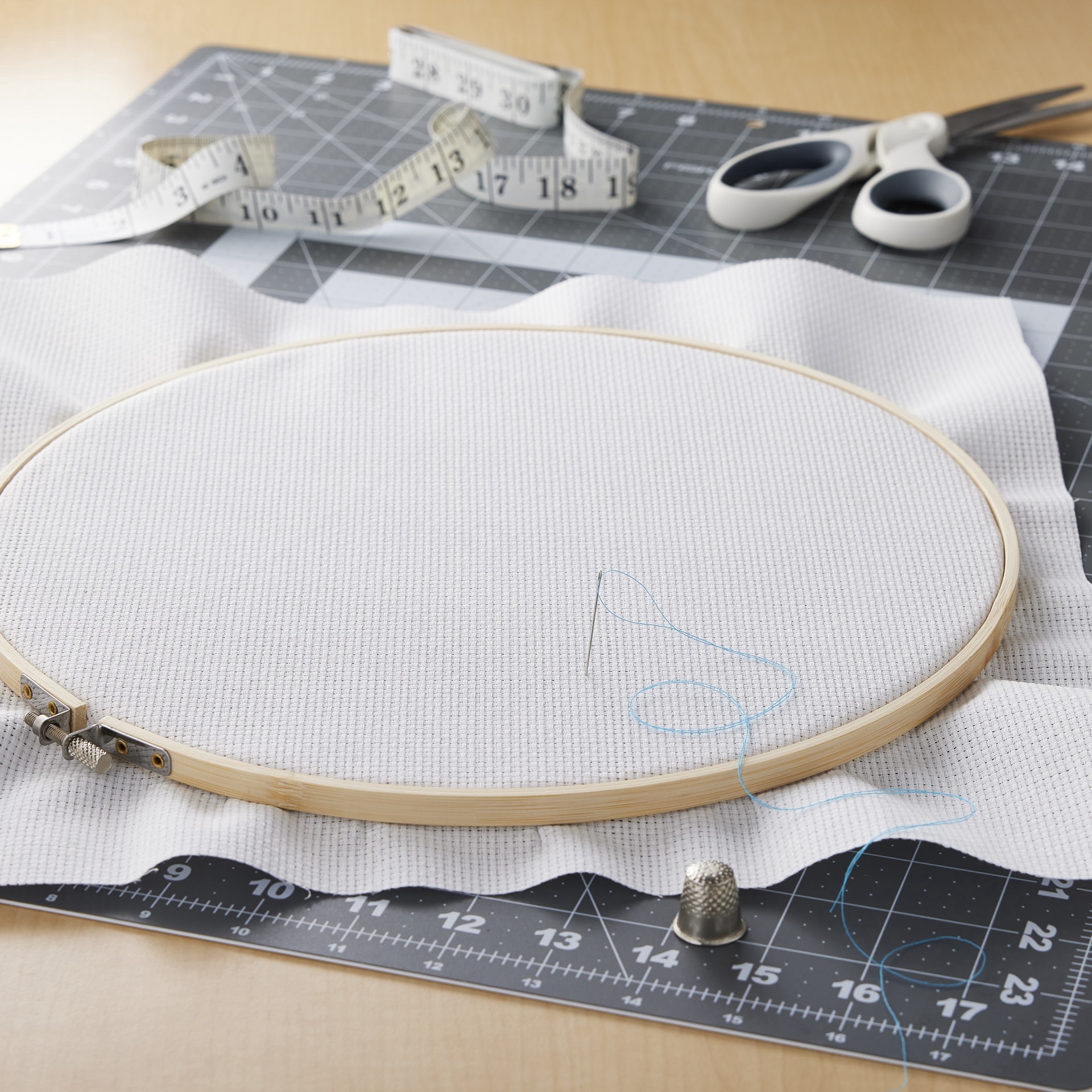 slide 2 of 3, 11 Count Aida Cloth Cross Stitch Fabric By Loops & Threads, 29.5" X 36", 29.5 in x 36 in