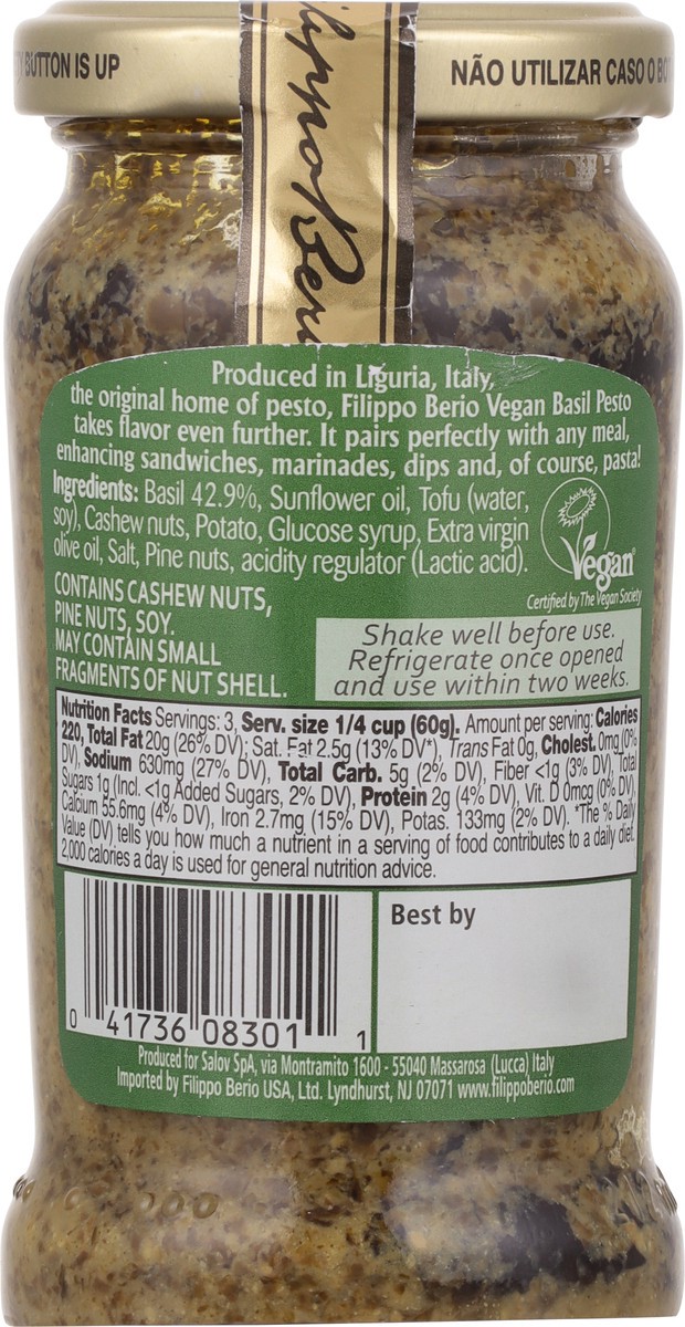 slide 2 of 13, Filippo Berio Basil Pesto, 6.7 oz
