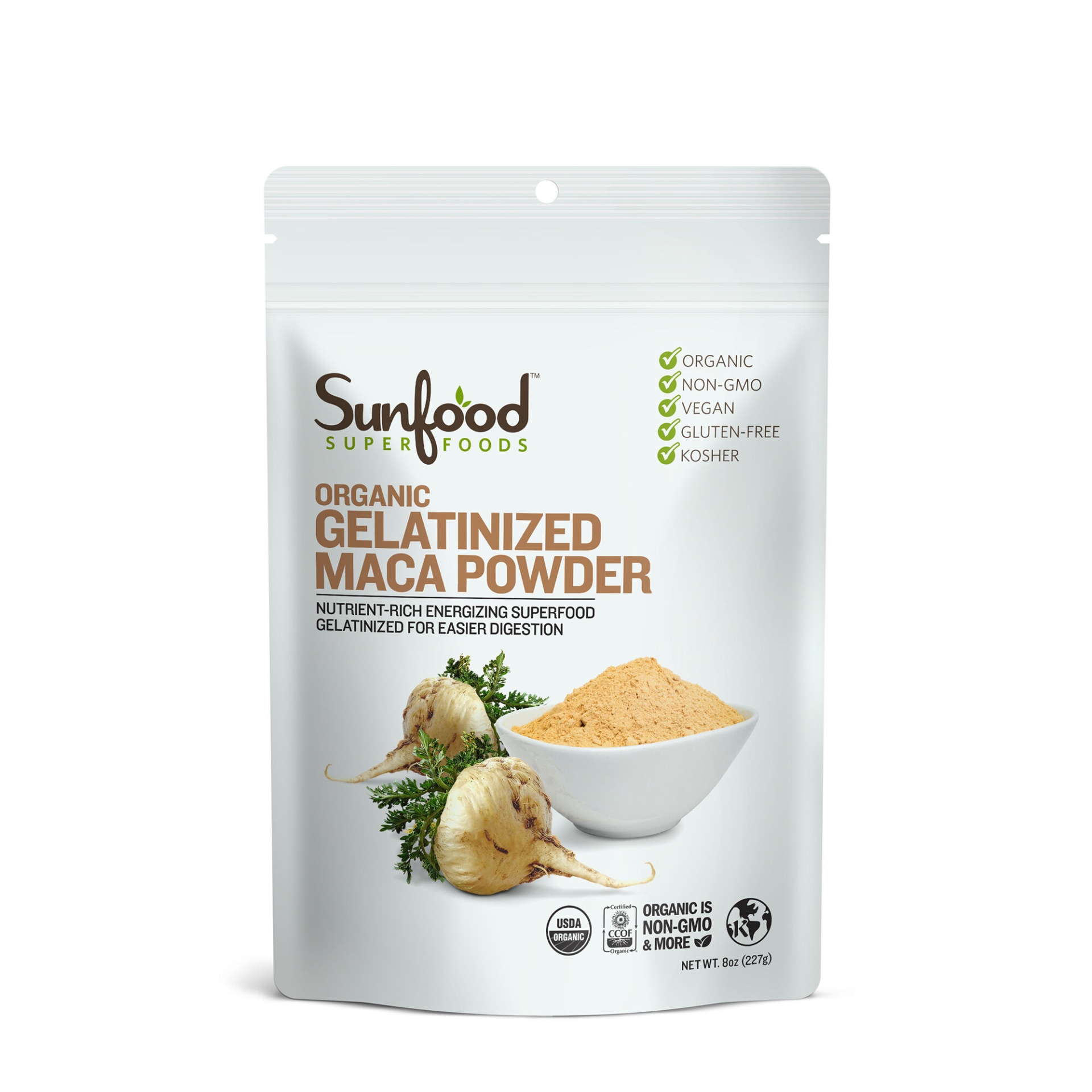 slide 1 of 1, Sunfood Gelatinized Maca Powder Organic, 1 ct