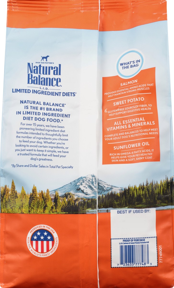 slide 8 of 9, Natural Balance L.I.D. Limited Ingredient Diets Grain Free Salmon & Sweet Potato Formula Dog Food 4 lb, 4 lb