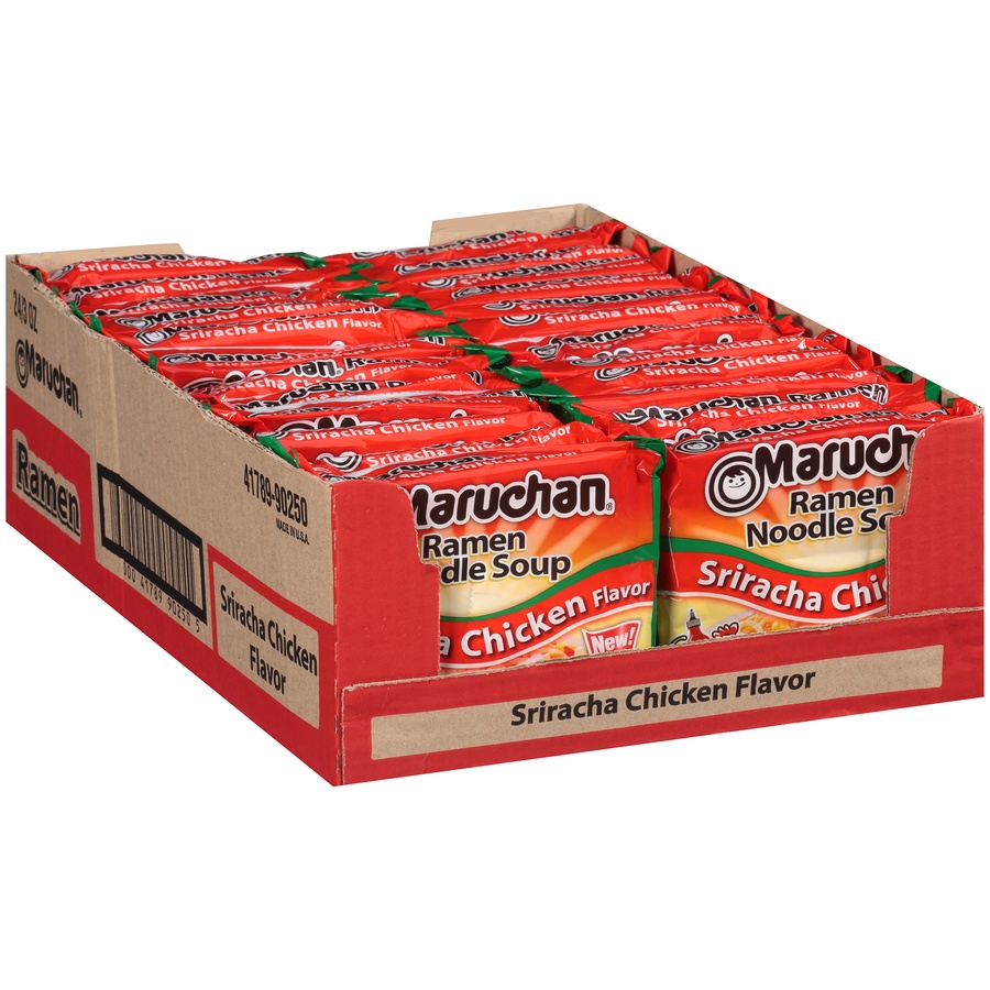 slide 2 of 7, Maruchan Sriracha Chicken Flavor Ramen Noodle Soup, 3 oz