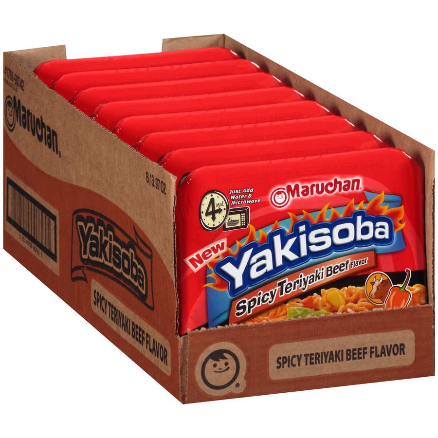 slide 4 of 8, Maruchan Yakisoba Spicy Teriyaki Beef Flavor Noodles, 3.97 oz