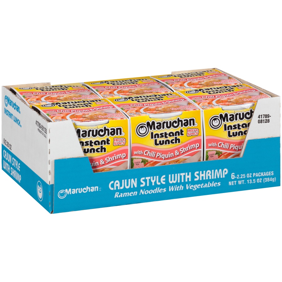 slide 5 of 8, Maruchan Instant Lunch Hot & Spicy with Chili Piquin & Shrimp Ramen Noodle Soup, 6 ct; 2.25 oz