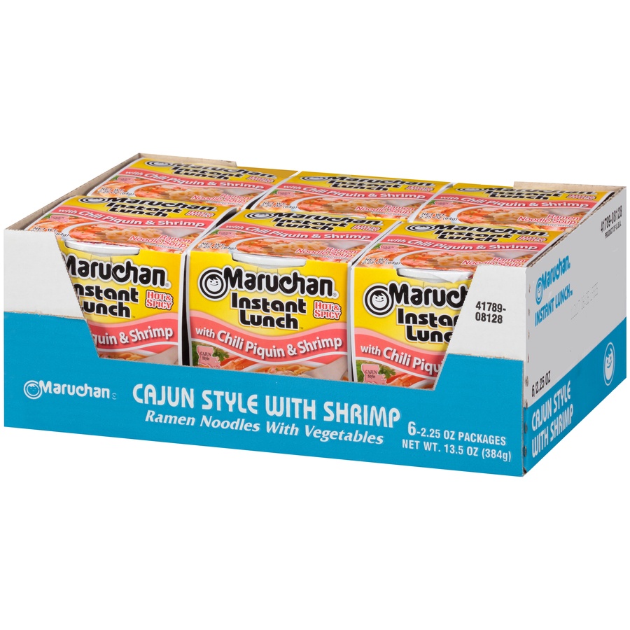 slide 6 of 8, Maruchan Instant Lunch Hot & Spicy with Chili Piquin & Shrimp Ramen Noodle Soup, 6 ct; 2.25 oz