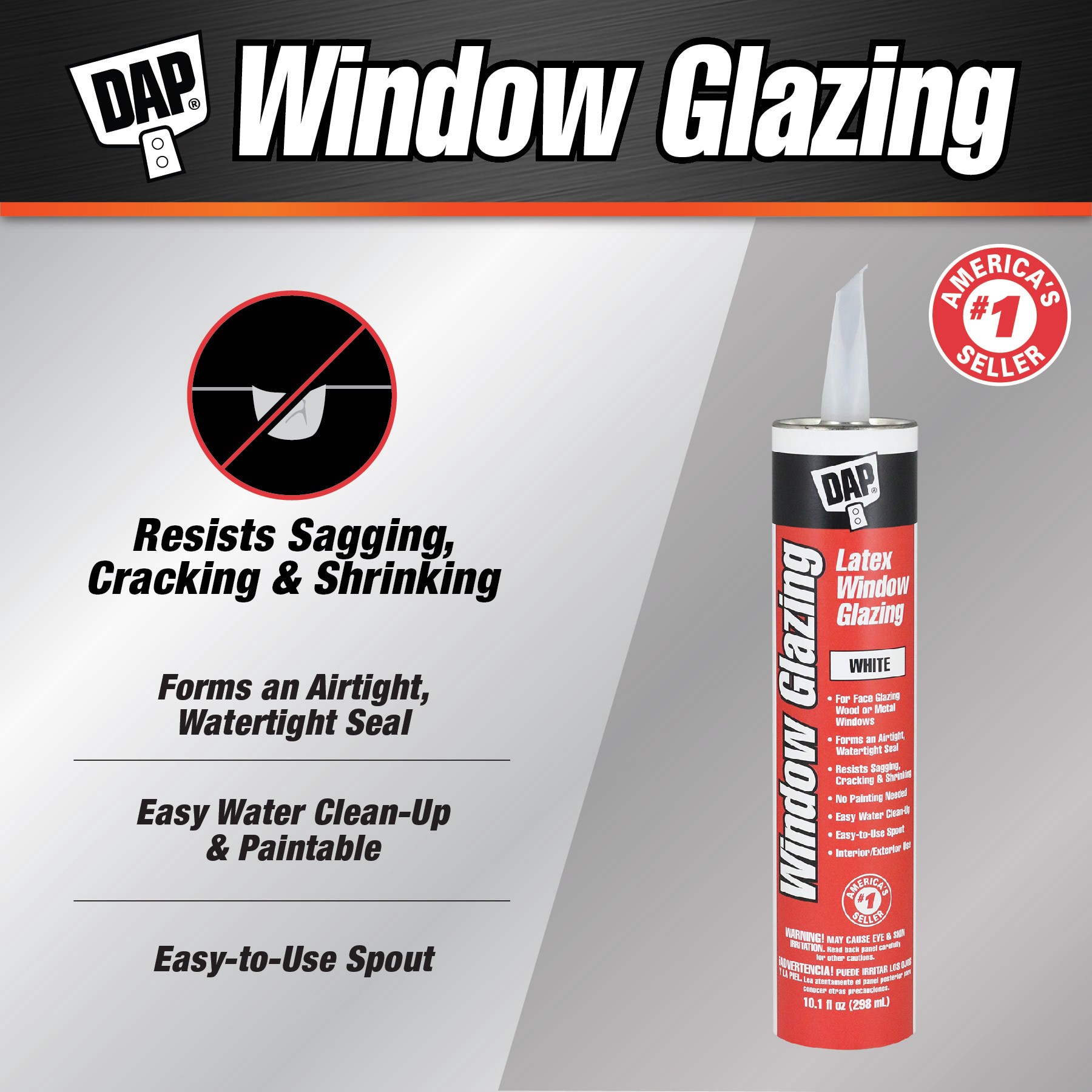 slide 3 of 6, DAP White Interior/Exterior Waterproof , Window glazing compound 10.1 Ounce(s), 1 ct