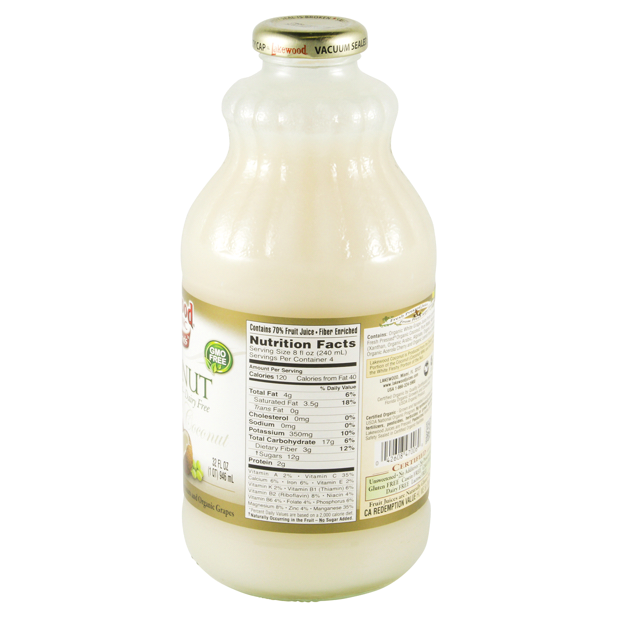 slide 3 of 4, Lakewood Organic Coconut Blend Juice 32 oz, 32 fl oz