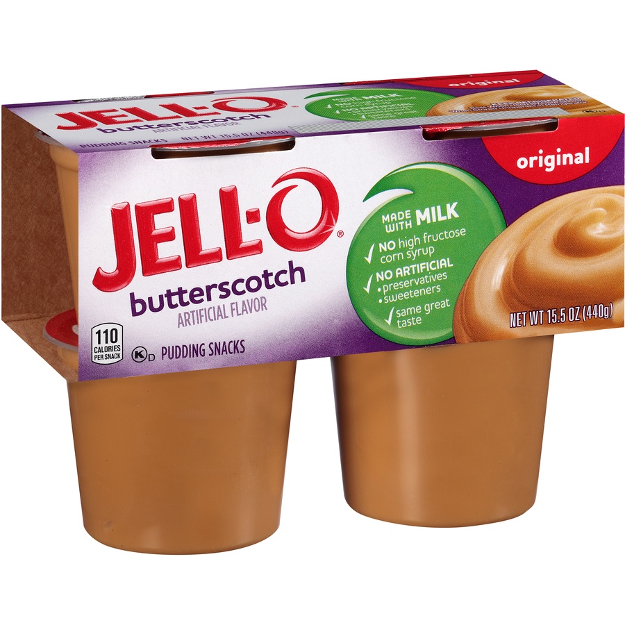 slide 2 of 8, Jell-O Original Butterscotch Pudding Snacks, 4 ct; 15.5 oz