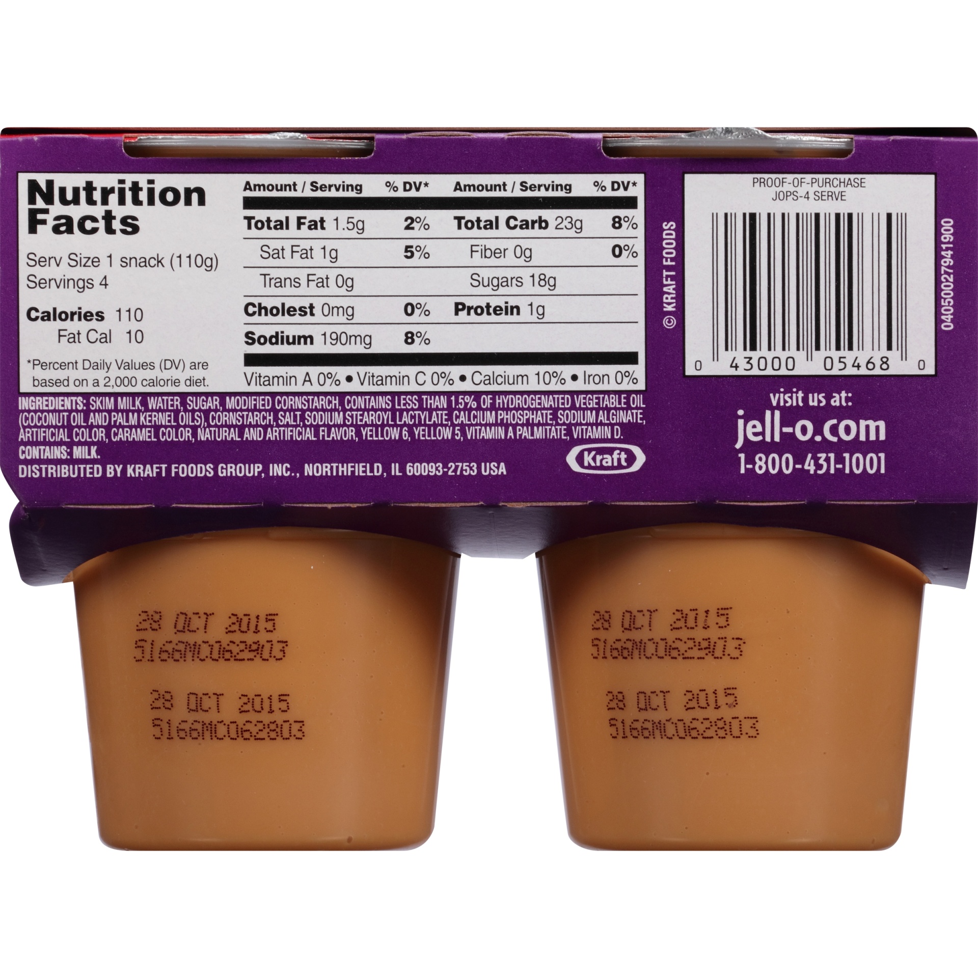 slide 6 of 8, Jell-O Original Butterscotch Pudding Snacks, 4 ct; 15.5 oz