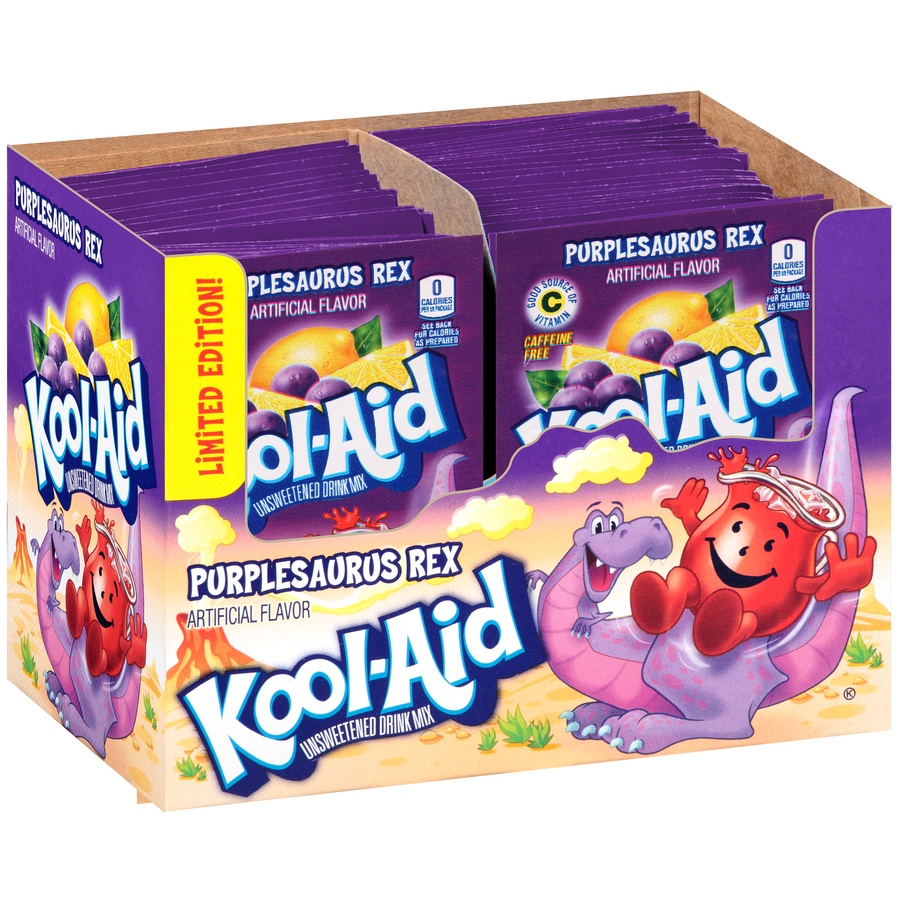 slide 2 of 5, Kool-Aid Drink Mix, Unsweetened, Purplesaurus Rex - 2 qt, 2 qt