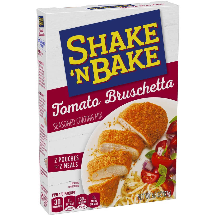 slide 2 of 8, Kraft Shake'N Bake Tomato Bruschetta Seasoned Coating Mix, 4.6 oz