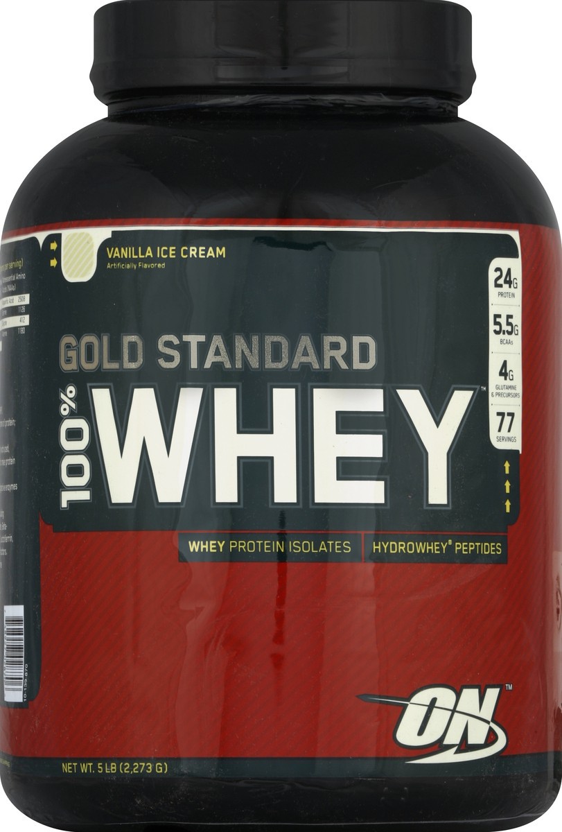 slide 3 of 3, Optimum Nutrition Gold Standard 100% Whey Vanilla Ice Cream, 5 lb